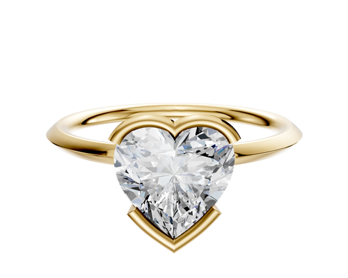 18K Yellow Gold Bezel Half Bezel East/West Classic Knife Edge 1.5mm Engagement Ring