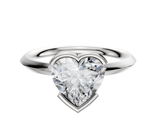 Platinum Bezel Half Bezel East/West Classic Knife Edge 2.0mm Engagement Ring