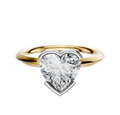 The 14K Two Tone Bezel Half Bezel East/West Classic Knife Edge 2.0mm Engagement Ring is showcased, featuring a stylish two-tone design and classic knife edge on a plain white background.