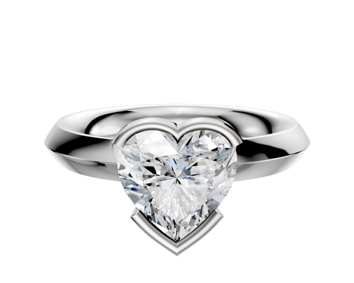 Platinum Bezel Half Bezel East/West Classic Knife Edge 3.0mm Engagement Ring