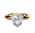 A 14K two-tone engagement ring with a classic knife edge and 3.0mm half bezel east/west setting, showcased against a plain white background.