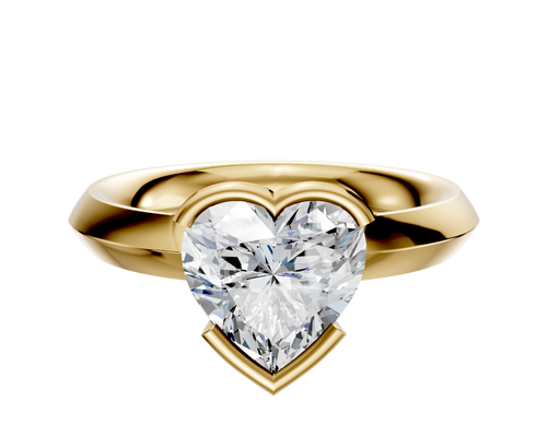18K Yellow Gold Bezel Half Bezel East/West Classic Knife Edge 3.0mm Engagement Ring
