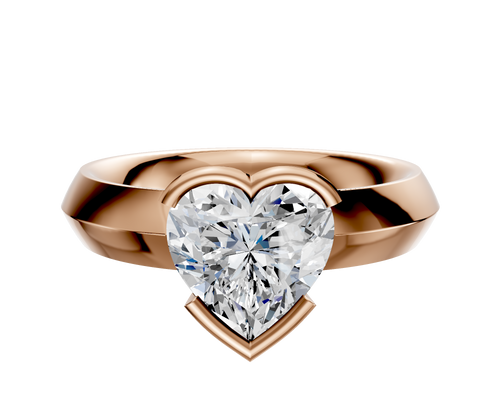 18K Rose Gold Bezel Half Bezel East/West Classic Knife Edge 4.0mm Engagement Ring