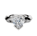 A 14K white gold bezel half-bezel east/west classic knife edge 4.0mm engagement ring is showcased against a plain white background.