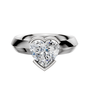 A Platinum Bezel Half Bezel East/West Classic Knife Edge 4.0mm Engagement Ring displayed against a plain white background.