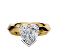 An 18K two-tone Half Bezel East/West Classic Knife Edge 4.0mm engagement ring, displayed against a plain white background.