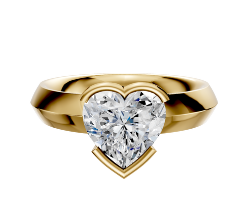 18K Yellow Gold Bezel Half Bezel East/West Classic Knife Edge 4.0mm Engagement Ring