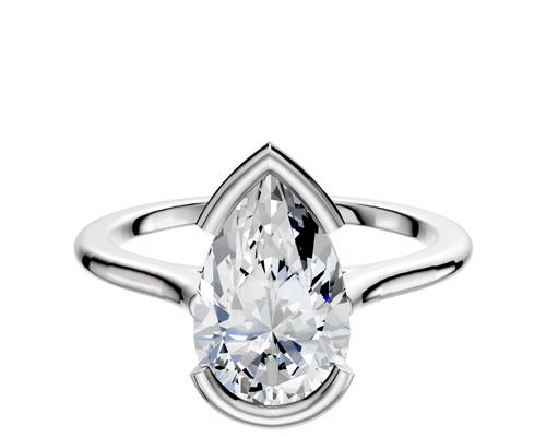 Platinum Bezel Half Bezel East/West Cathedral Dome 1.5mm Engagement Ring