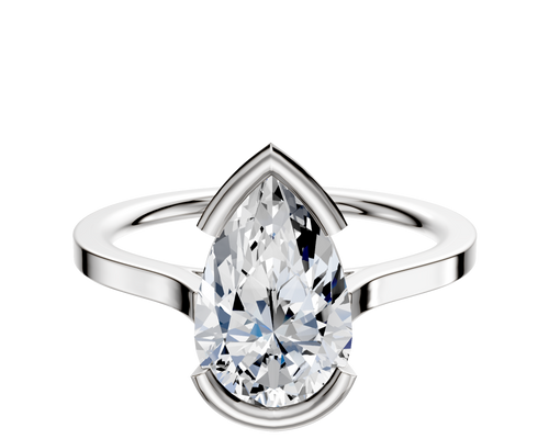 Platinum Bezel Half Bezel East/West Cathedral Flat 1.5mm Engagement Ring