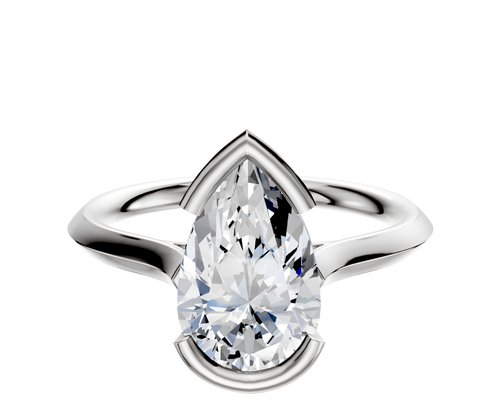 Platinum Bezel Half Bezel East/West Cathedral Knife Edge 2.0mm Engagement Ring