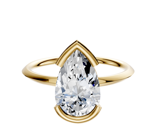 18K Yellow Gold Bezel Half Bezel East/West Classic Knife Edge 1.5mm Engagement Ring