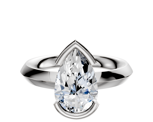 Platinum Bezel Half Bezel East/West Classic Knife Edge 3.0mm Engagement Ring
