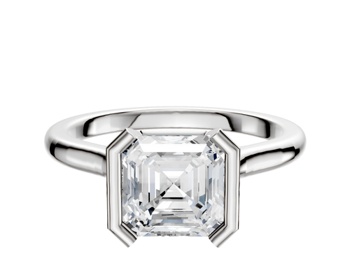 Platinum Bezel Half Bezel North/South Cathedral Dome 2.0mm Engagement Ring