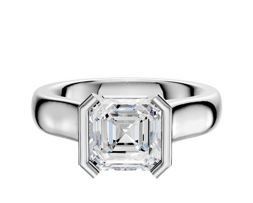 Platinum Bezel Half Bezel North/South Cathedral Dome 4.0mm Engagement Ring