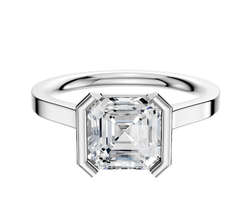 Platinum Bezel Half Bezel North/South Cathedral Flat 2.0mm Engagement Ring