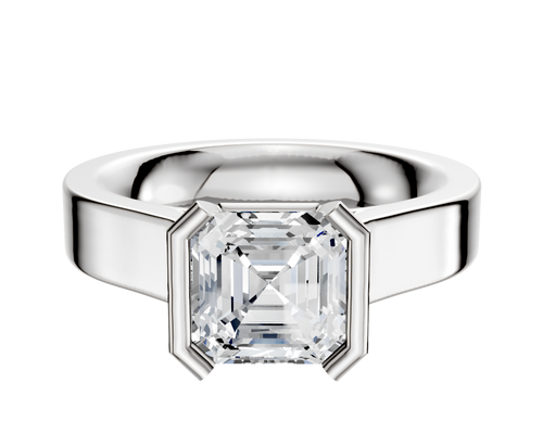Platinum Bezel Half Bezel North/South Cathedral Flat 4.0mm Engagement Ring