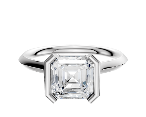Platinum Bezel Half Bezel North/South Cathedral Knife Edge 2.0mm Engagement Ring