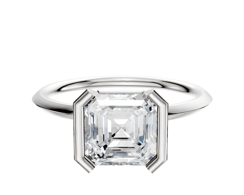 Platinum Bezel Half Bezel North/South Classic Knife Edge 1.5mm Engagement Ring