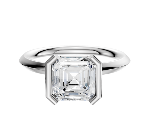 Platinum Bezel Half Bezel North/South Classic Knife Edge 2.0mm Engagement Ring