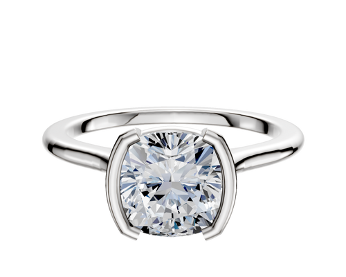 Platinum Bezel Half Bezel North/South Cathedral Dome 1.5mm Engagement Ring
