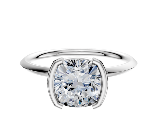 Platinum Bezel Half Bezel North/South Classic Knife Edge 1.5mm Engagement Ring