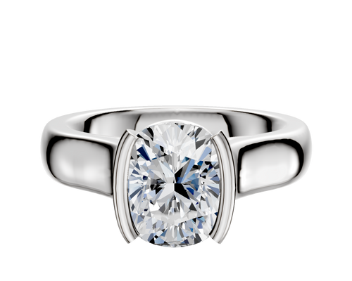 Platinum Bezel Half Bezel North/South Cathedral Dome 4.0mm Engagement Ring