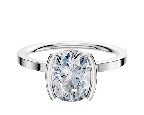 Platinum Bezel Half Bezel North/South Classic Flat 1.5mm Engagement Ring
