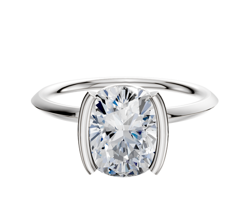 Platinum Bezel Half Bezel North/South Classic Knife Edge 1.5mm Engagement Ring