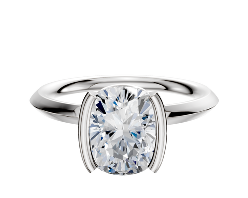 Platinum Bezel Half Bezel North/South Classic Knife Edge 2.0mm Engagement Ring
