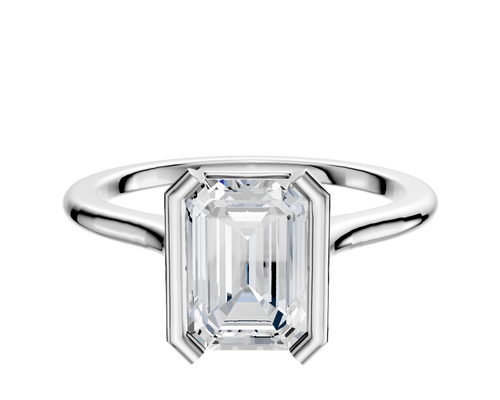 Platinum Bezel Half Bezel North/South Cathedral Dome 1.5mm Engagement Ring