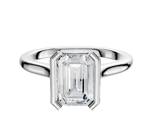 Platinum Bezel Half Bezel North/South Cathedral Dome 2.0mm Engagement Ring