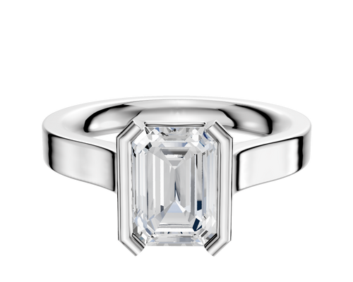 Platinum Bezel Half Bezel North/South Cathedral Flat 3.0mm Engagement Ring