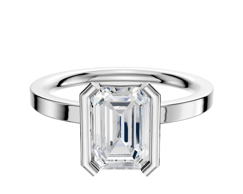 Platinum Bezel Half Bezel North/South Classic Flat 2.0mm Engagement Ring