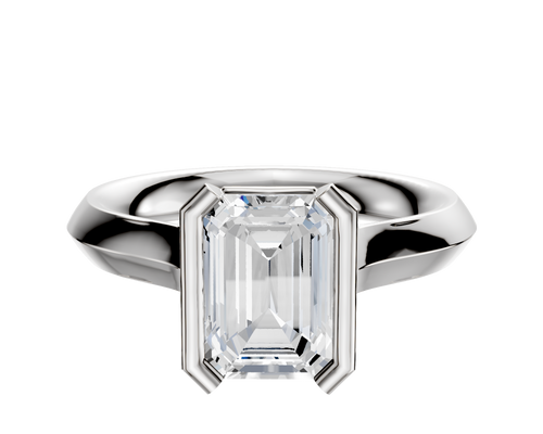 Platinum Bezel Half Bezel North/South Cathedral Knife Edge 3.0mm Engagement Ring