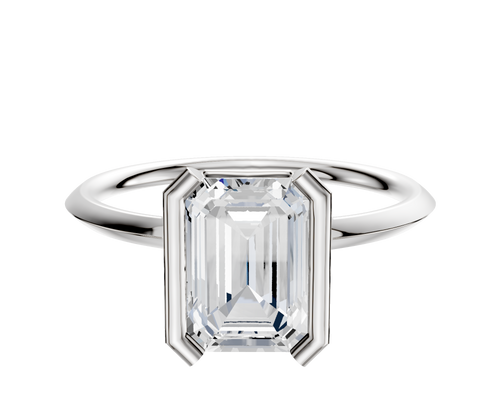 Platinum Bezel Half Bezel North/South Classic Knife Edge 1.5mm Engagement Ring