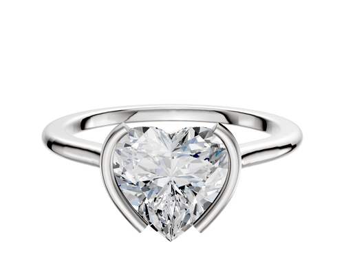 Platinum Bezel Half Bezel North/South Cathedral Dome 1.5mm Engagement Ring