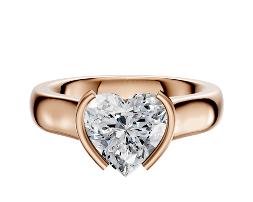 18K Rose Gold Bezel Half Bezel North/South Cathedral Dome 4.0mm Engagement Ring