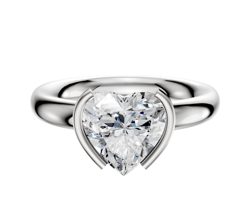 Platinum Bezel Half Bezel North/South Classic Dome 3.0mm Engagement Ring
