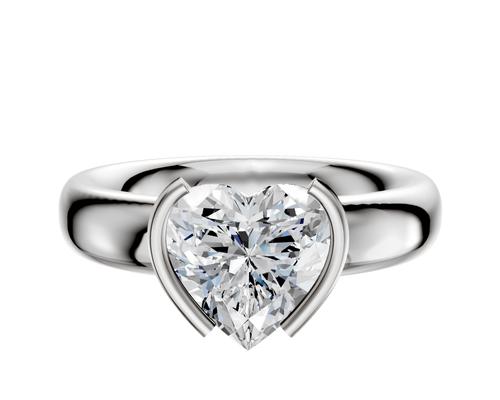 Platinum Bezel Half Bezel North/South Classic Dome 4.0mm Engagement Ring
