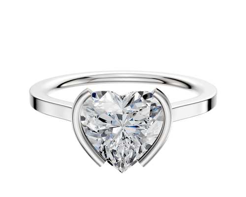 Platinum Bezel Half Bezel North/South Cathedral Flat 1.5mm Engagement Ring