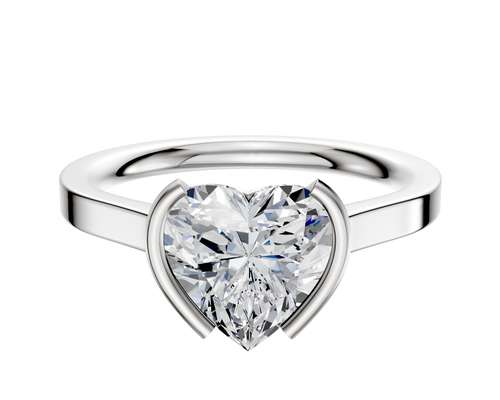 Platinum Bezel Half Bezel North/South Cathedral Flat 2.0mm Engagement Ring