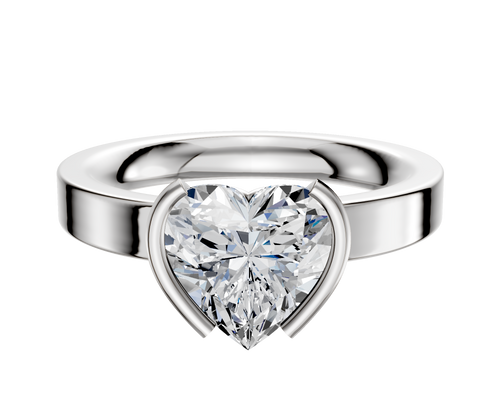 Platinum Bezel Half Bezel North/South Classic Flat 3.0mm Engagement Ring