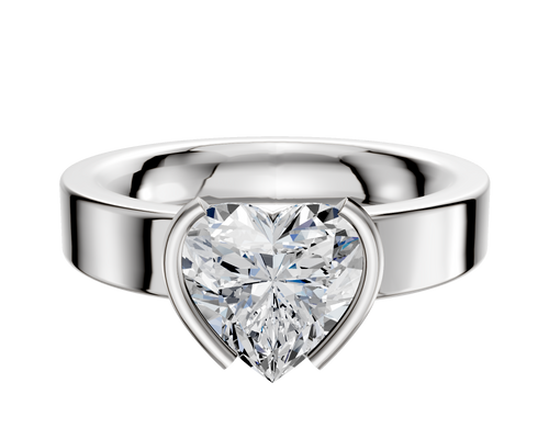 Platinum Bezel Half Bezel North/South Classic Flat 4.0mm Engagement Ring
