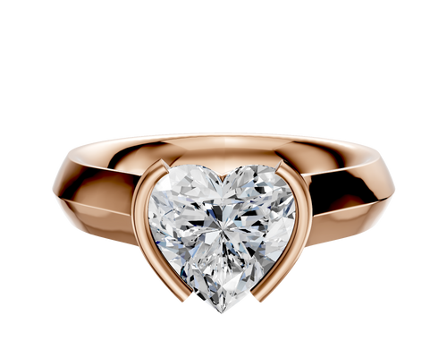 18K Rose Gold Bezel Half Bezel North/South Cathedral Knife Edge 4.0mm Engagement Ring