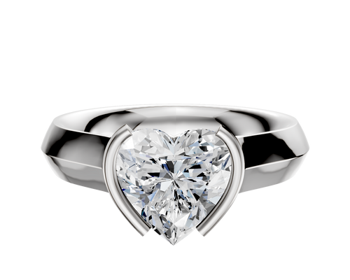 18K White Gold Bezel Half Bezel North/South Cathedral Knife Edge 4.0mm Engagement Ring
