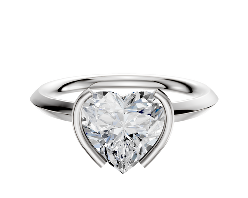 Platinum Bezel Half Bezel North/South Classic Knife Edge 2.0mm Engagement Ring
