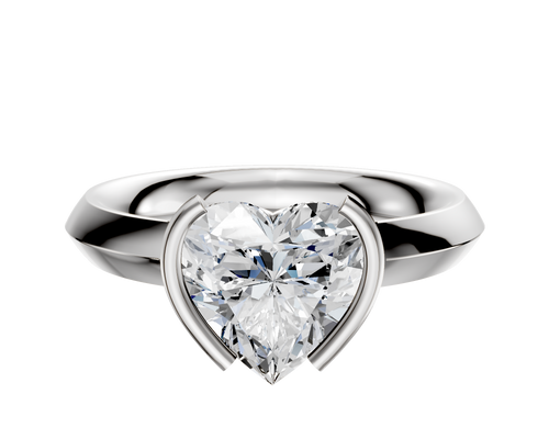 Platinum Bezel Half Bezel North/South Classic Knife Edge 3.0mm Engagement Ring
