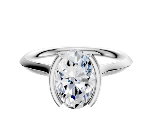 Platinum Bezel Half Bezel North/South Cathedral Knife Edge 2.0mm Engagement Ring