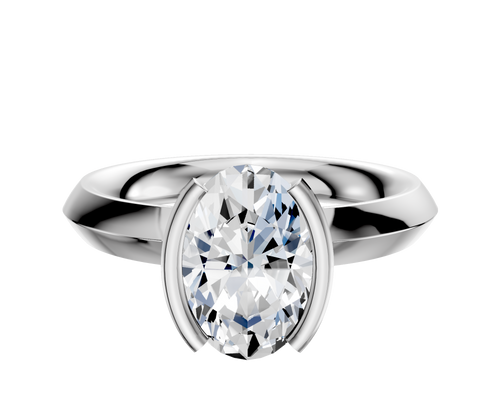 Platinum Bezel Half Bezel North/South Classic Knife Edge 3.0mm Engagement Ring