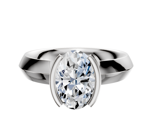 Platinum Bezel Half Bezel North/South Classic Knife Edge 4.0mm Engagement Ring